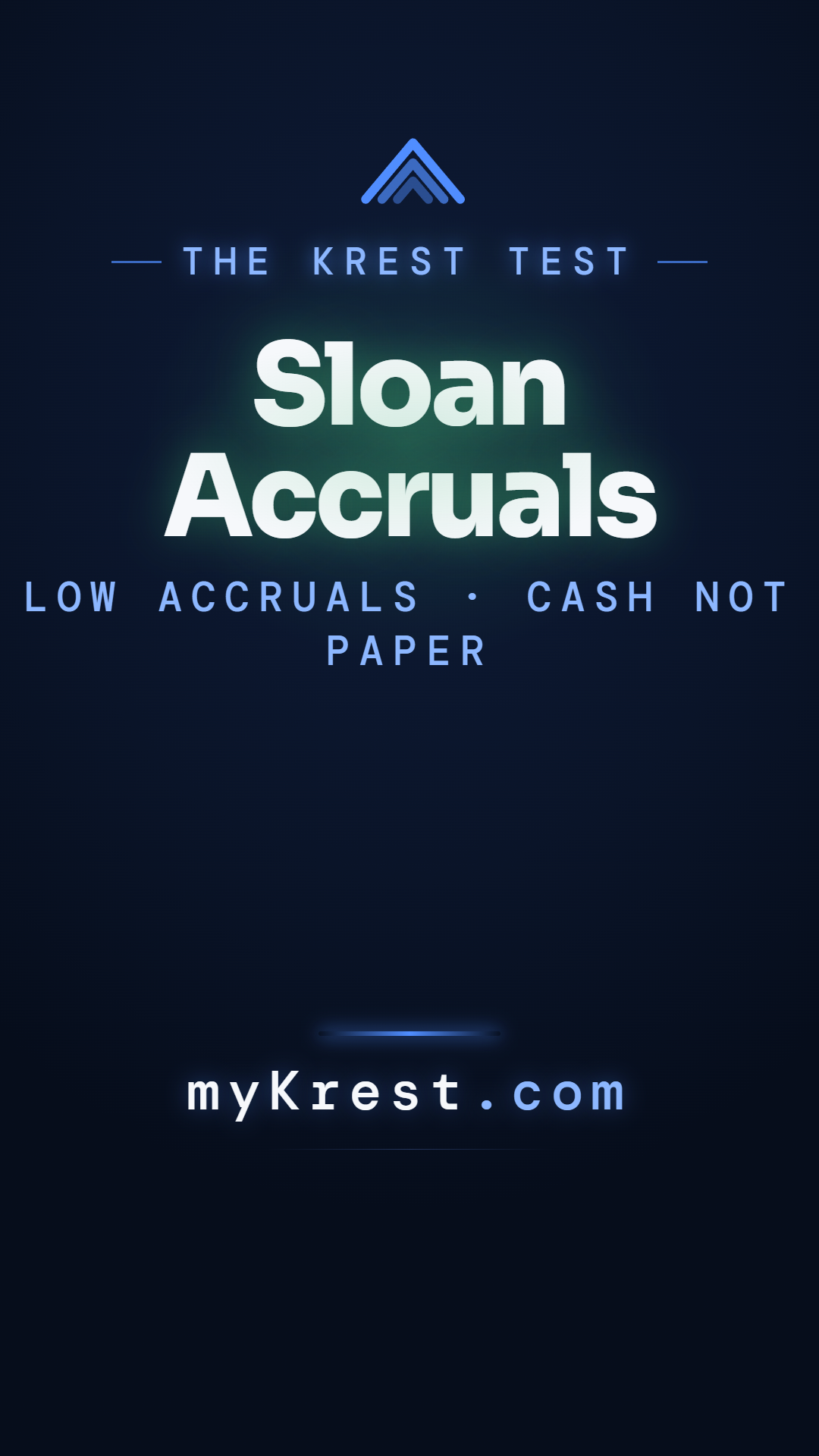 Watch the Accruals analysis in 60s
